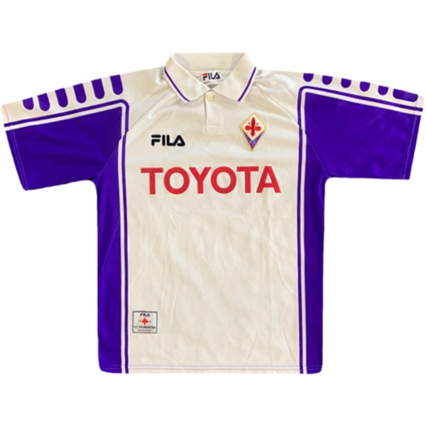 Tailandia Camiseta Fiorentina FILA Replica Segunda Ropa Retro 1999 2000 Blanco